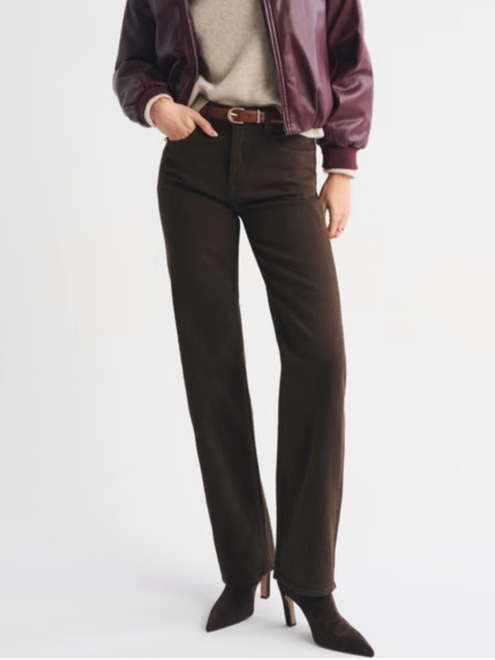 Abercrombie Brown 90’s Relaxed Jean Extra Long